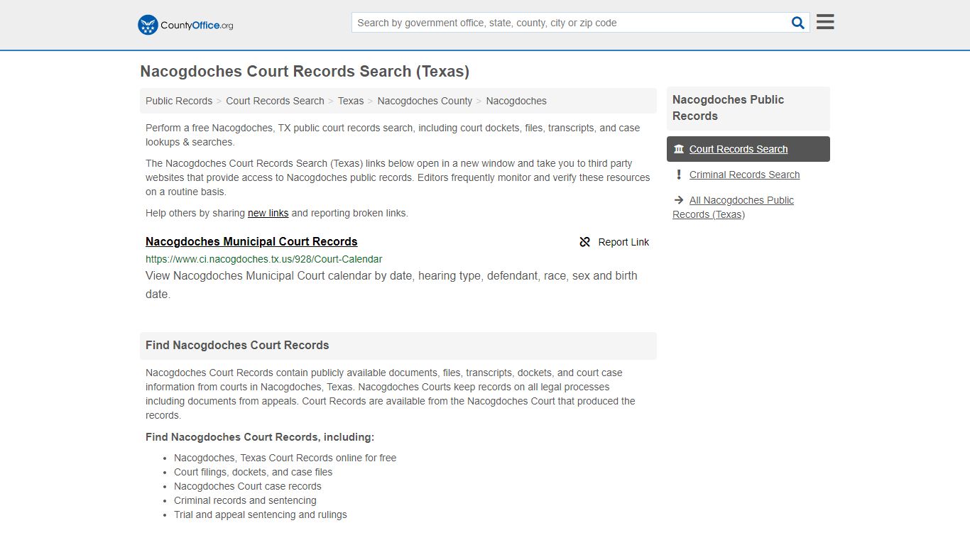 Court Records Search - Nacogdoches, TX (Adoptions, Criminal, Child ...